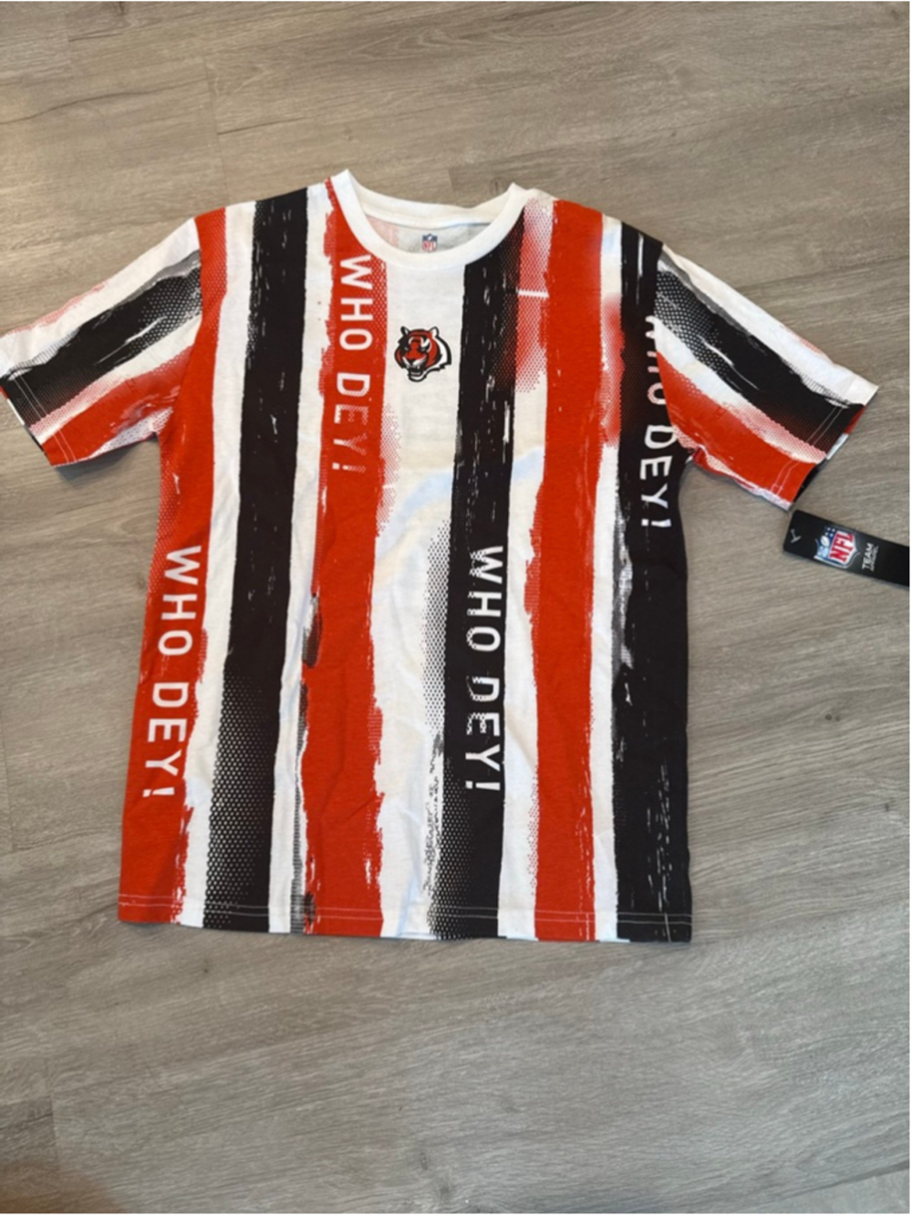 Boys NFL Cincinnati Bengals Short Sleeve Tee Size 14 Orange Black White